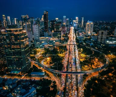 Jakarta CBD skyline at night